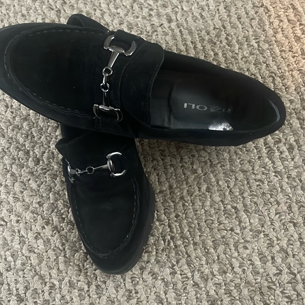 RIZZOLI suede heeled loafers with buckle